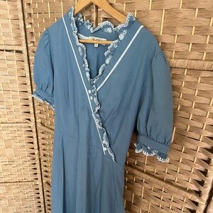 Vintage 1940s-1950s inspired cotton frill dress